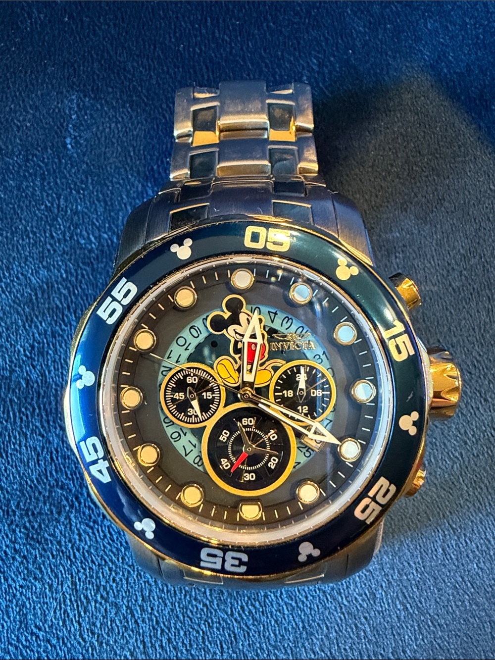 Invicta Blue & Gold Disney Chronograph Watch